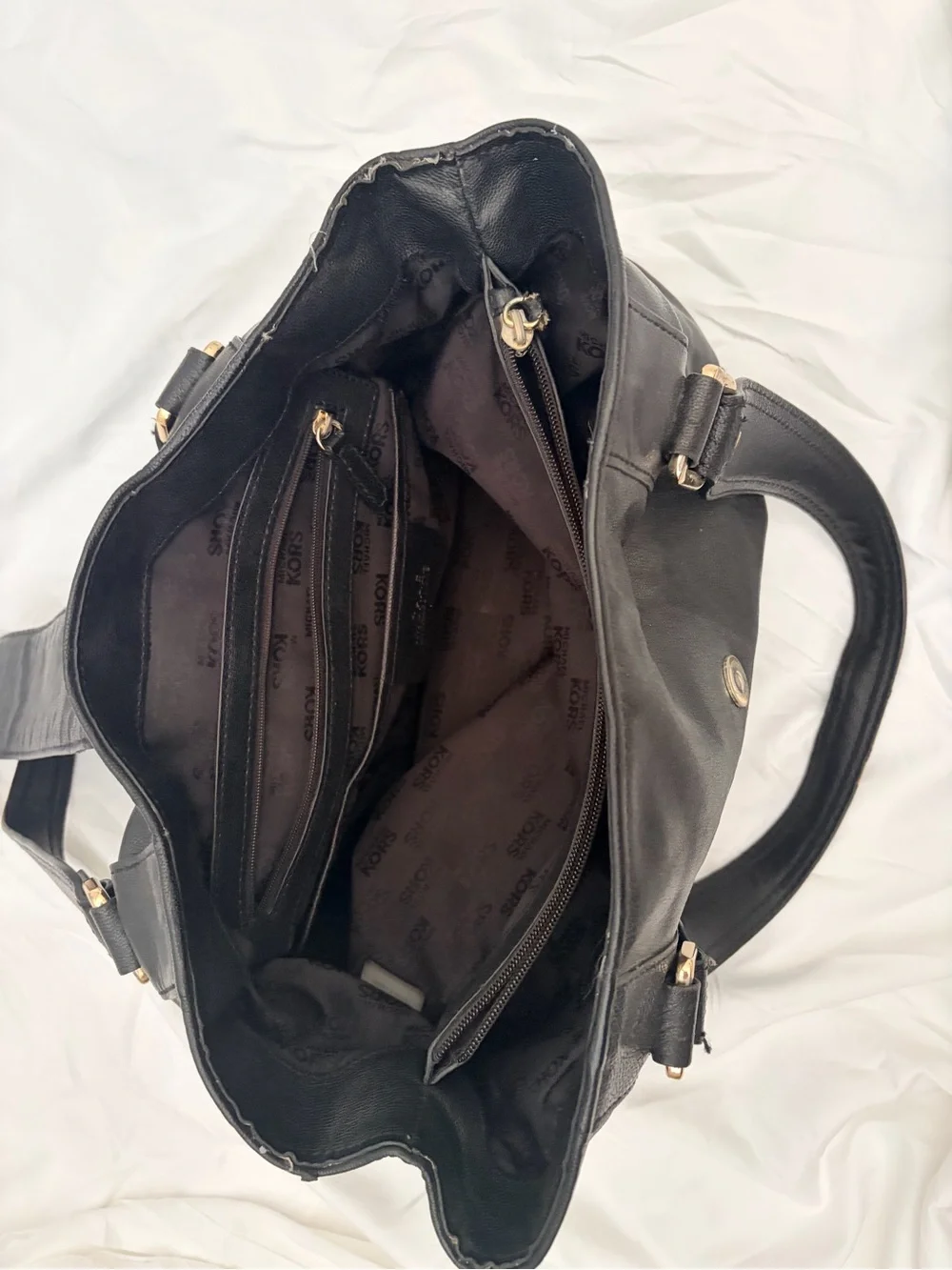 Michael Kors Black Tote with Gold-Tone Hardware